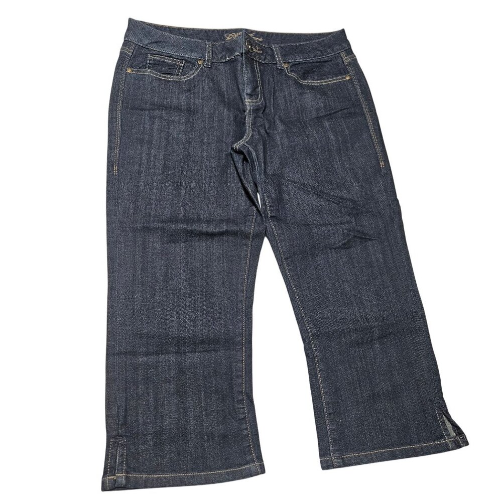 Guess Capri Jeans Womens Size 31 Mid Rise Studded Pockets Dark Wash Denim